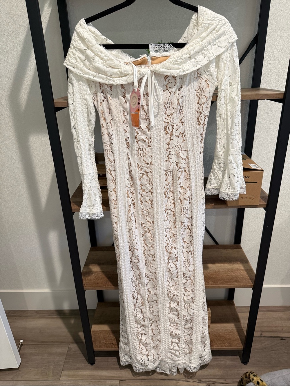 Boho Lace Maxi Dress in Ivory